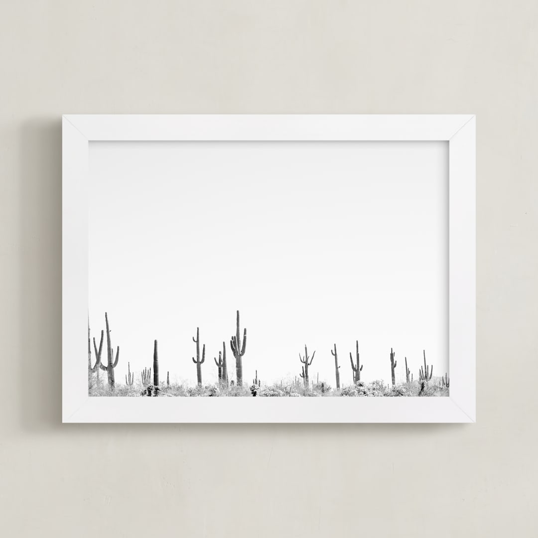 "Carnegie Gigantic" - Art Print in White by DENiSE CREW. - Framed