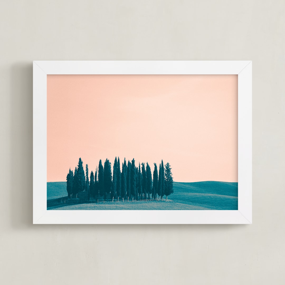 "Tuscan Hills 03" - Art Print in White by Kelsey Mucci - Framed