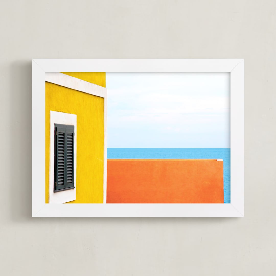 "Horizons II" - Art Print in Sky Blue by Massimiliano Massimo Borelli - Framed