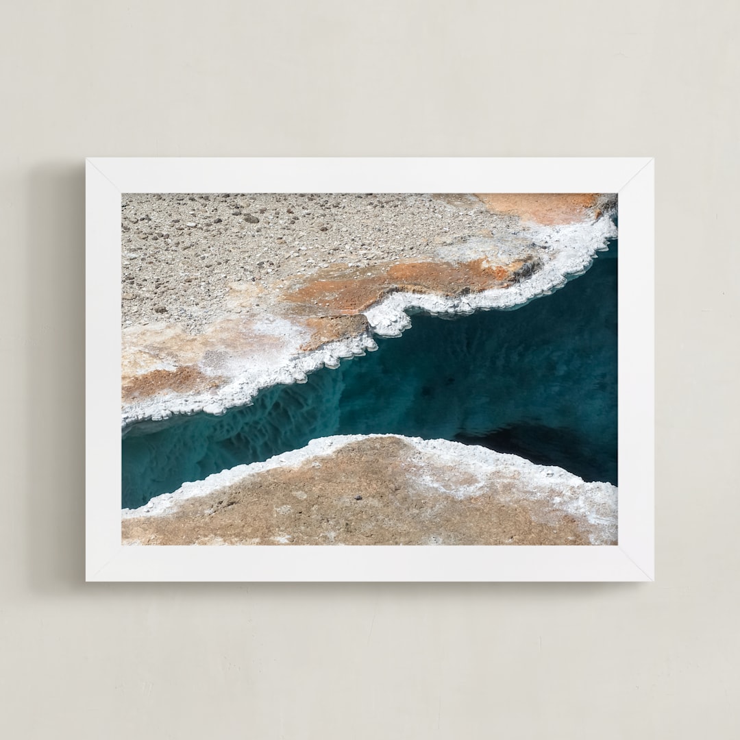 "Beneath the Crust" - Art Print in Deep Azure Spring by KIMBERLY SMITH - Framed