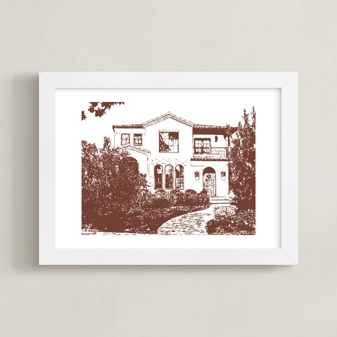 "House: White Border Custom Print" - Custom Print in Rustique by Minted - Framed
