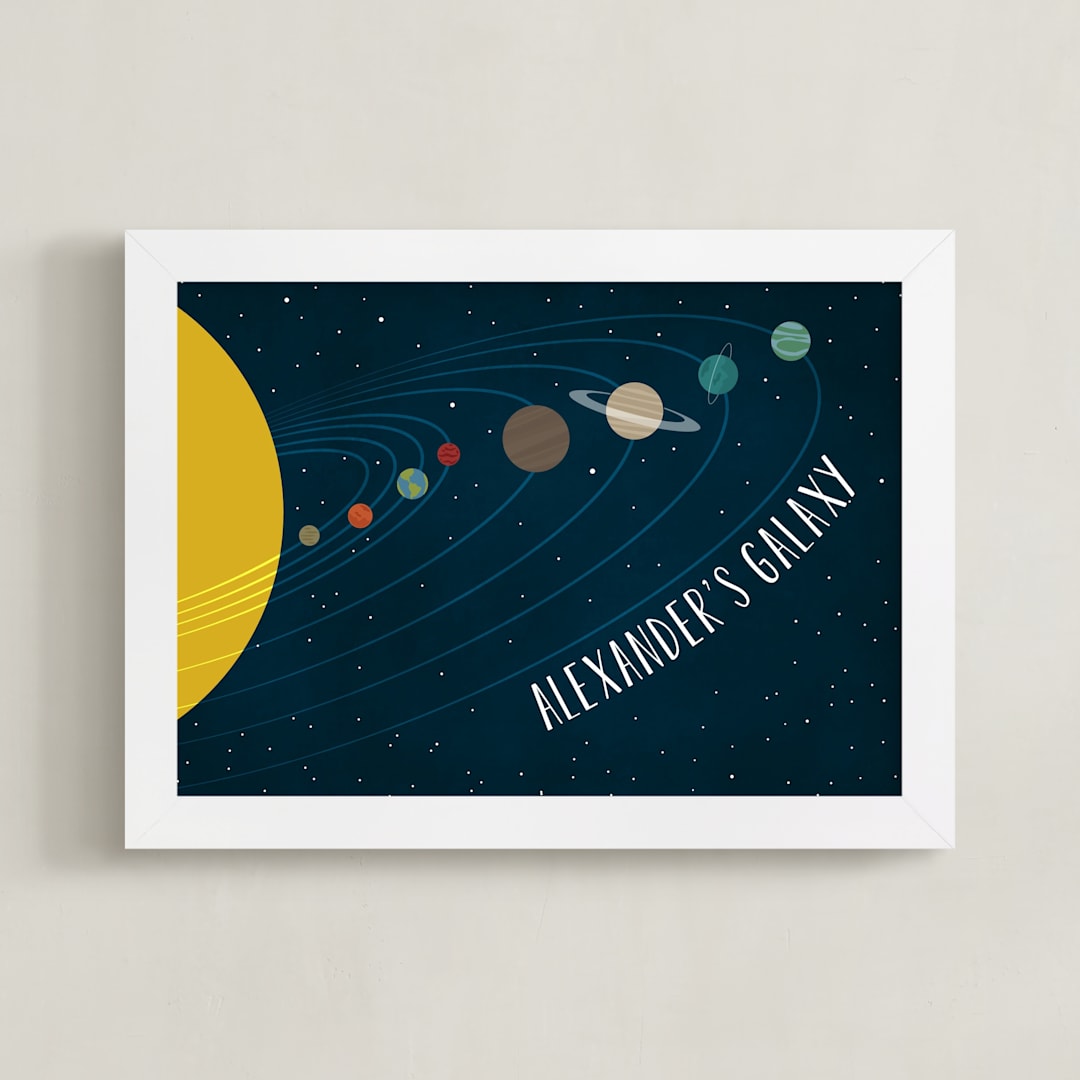 "Galaxy" - Personalized Art Print in Space by Heather Schertzer - Framed