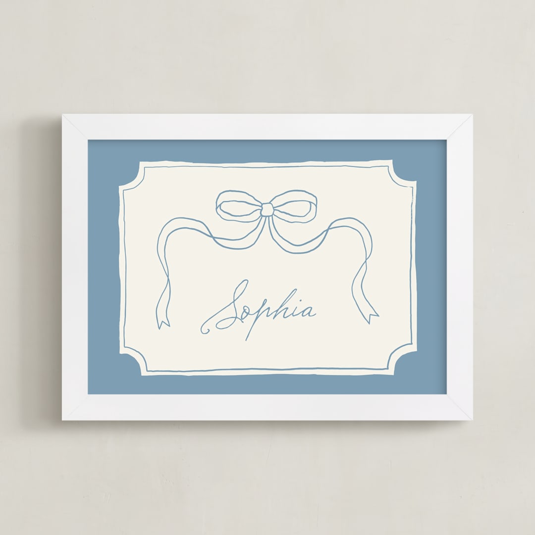 "Simple and Sweet" - Personalized Art Print in Denim by Kelly Watkins - Framed