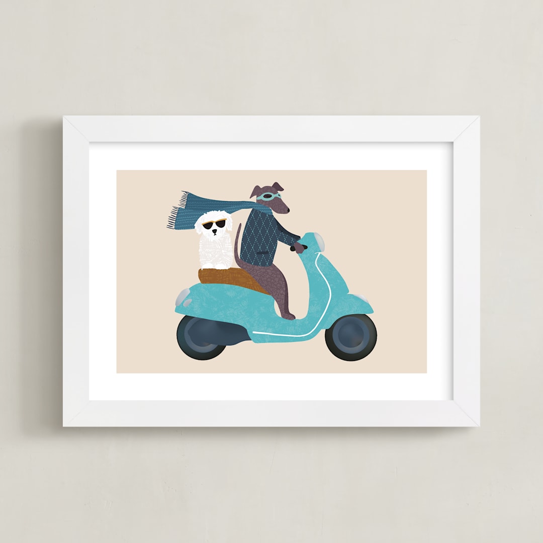 "Milan" - Art Print in Sand by Jenna Holcomb - Framed