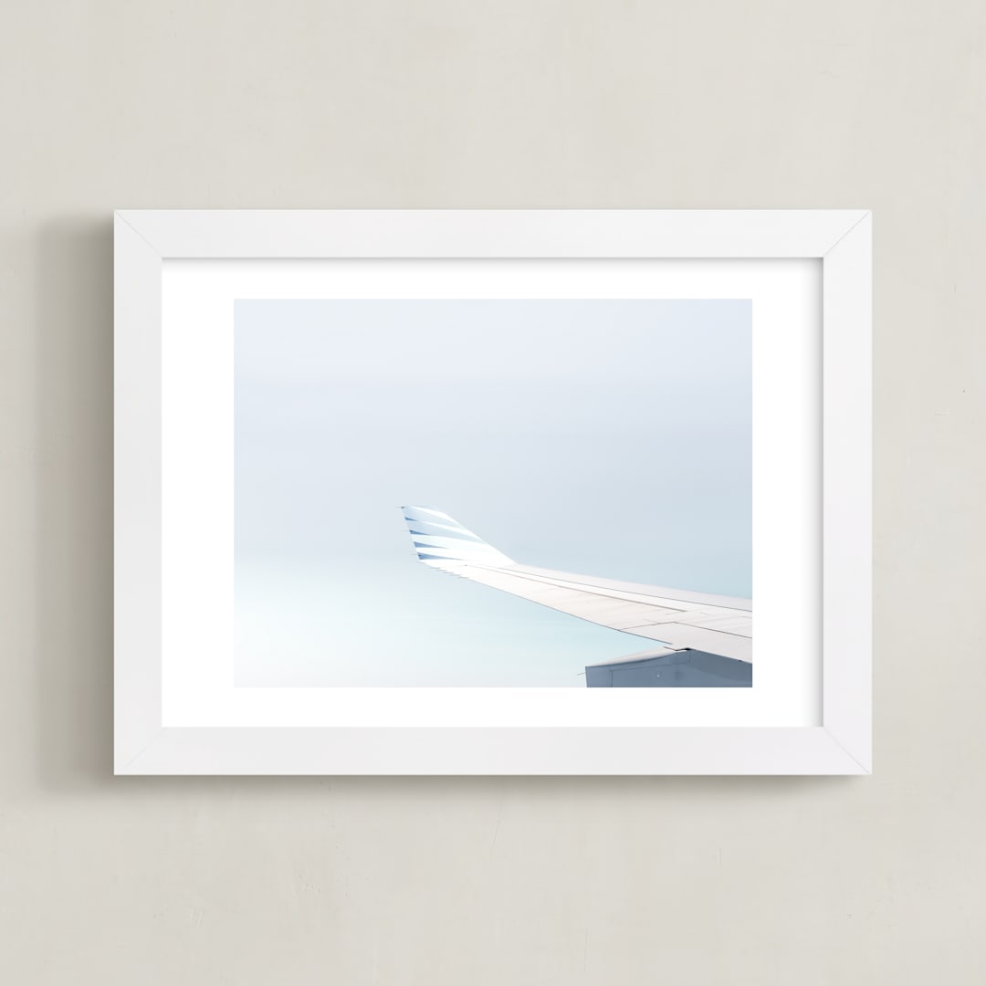 "Left Wing" - Art Print in Sky Blue by David Michuki - Framed