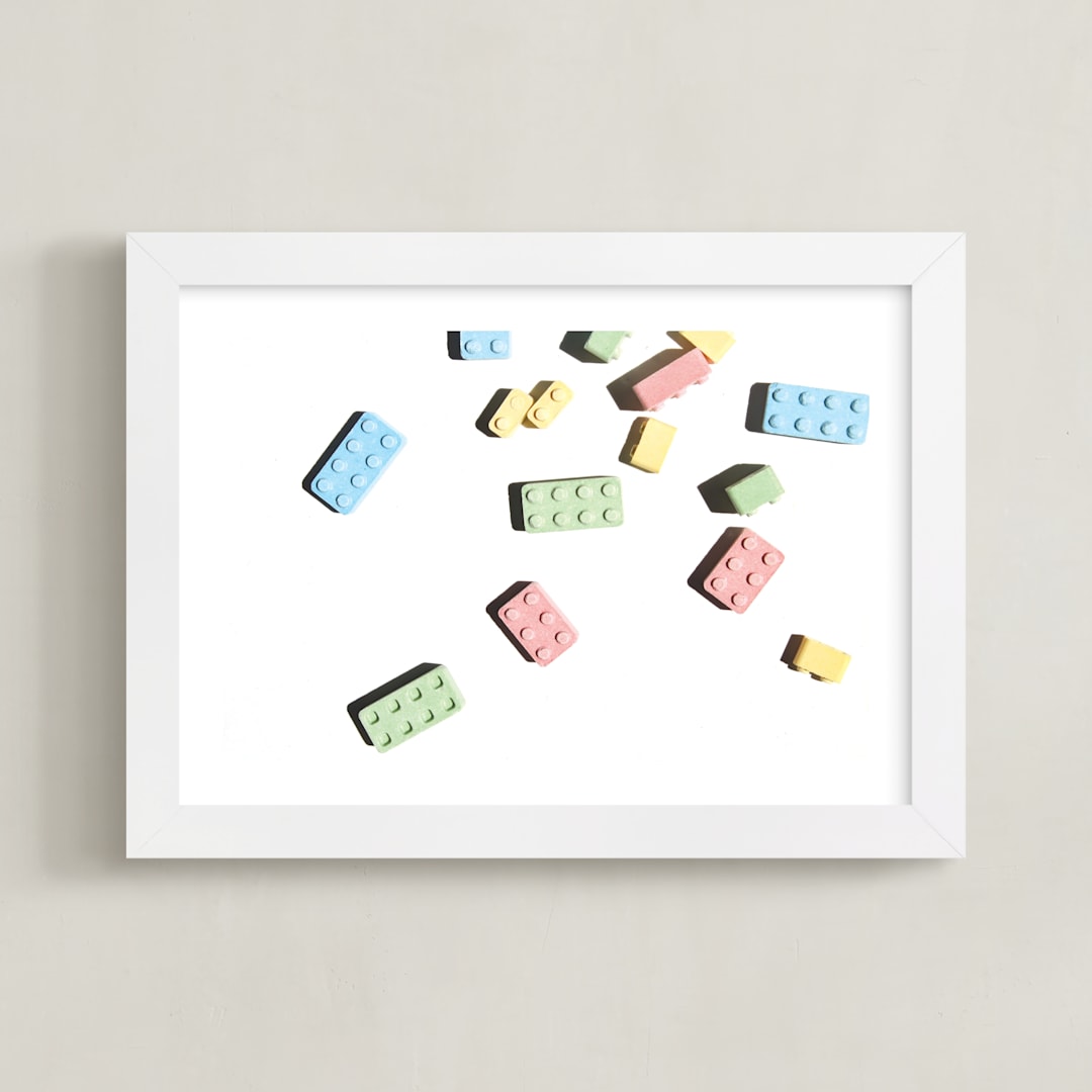 "Legoland" - Art Print in Baby white by Laura Garner - Framed