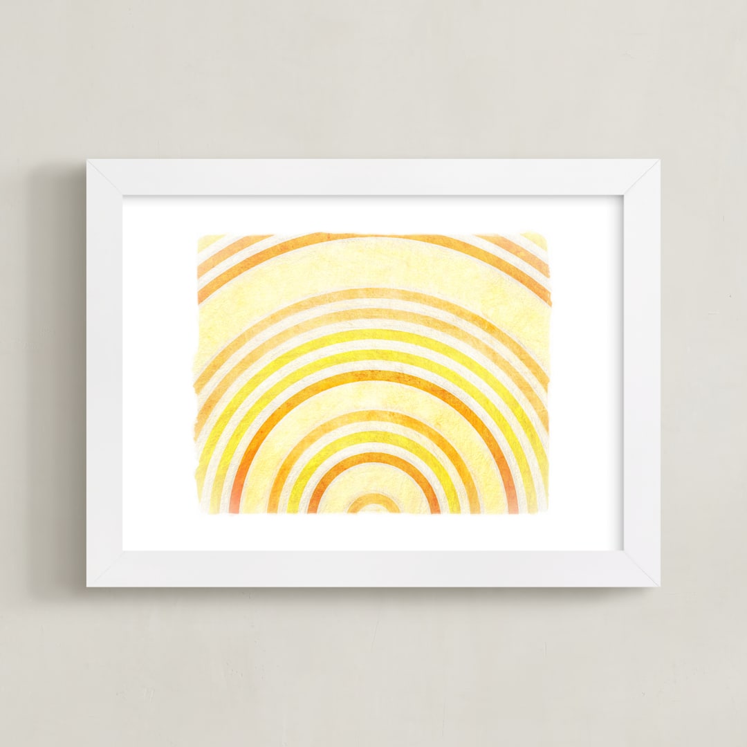 "In The Morning Sun" - Art Print in Yellows by Alex Isaacs Designs - Framed