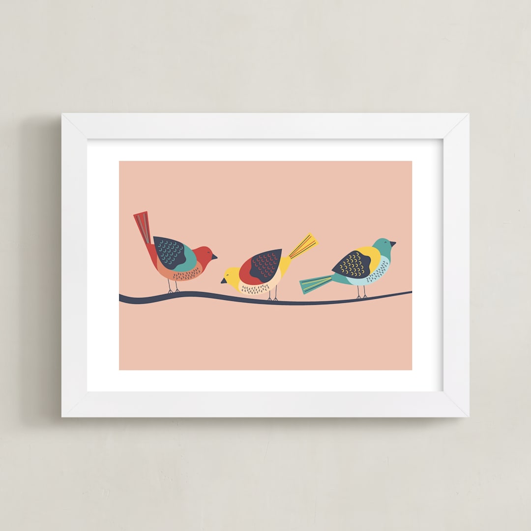 "Out on a Limb" - Art Print in Sunset by Wild Lily Designs - Framed