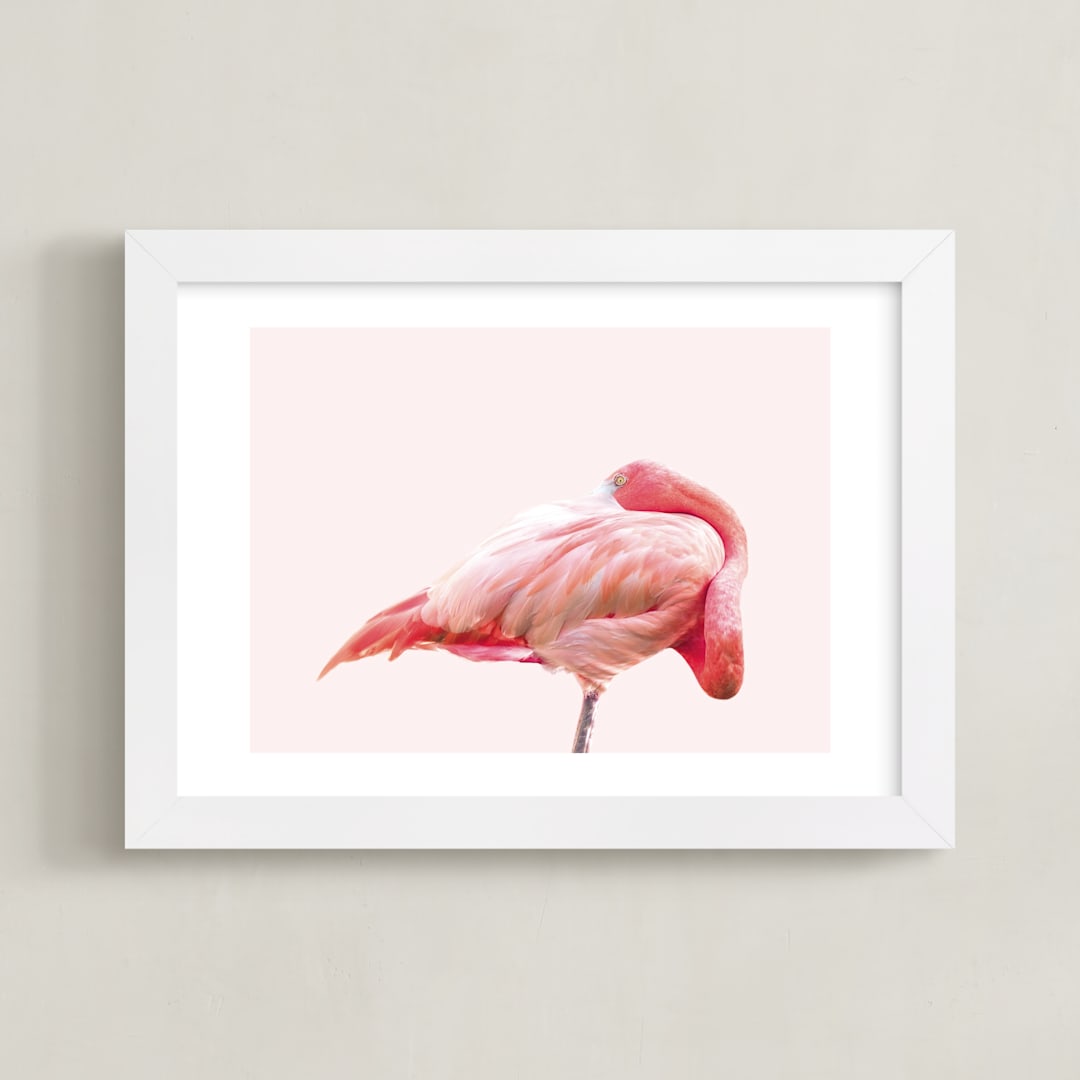 "PINK 3" - Art Print in Elegant Pink by Rega - Framed