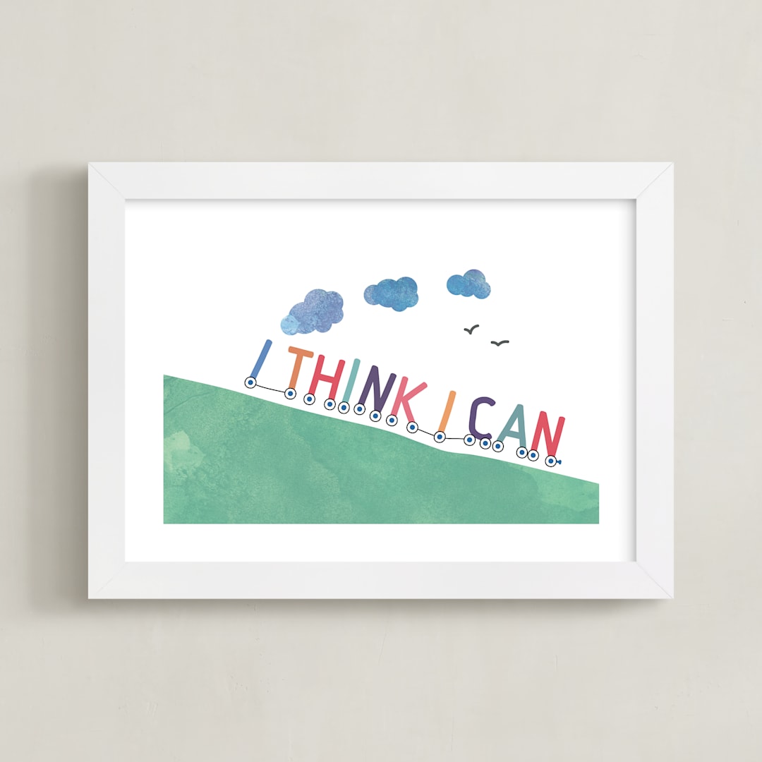 "You can." - Art Print in grass green by R studio - Framed