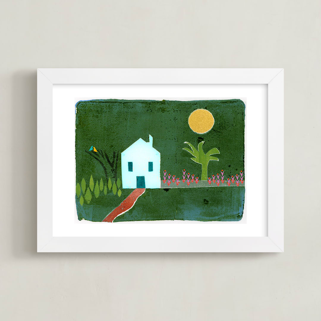 "Idyllic" - Art Print in Idyllic green by Bethania Lima - Framed
