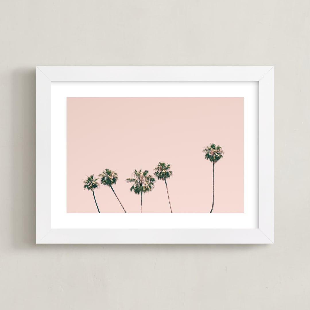 "Five" - Art Print in rose smoke by Caroline Mint - Framed