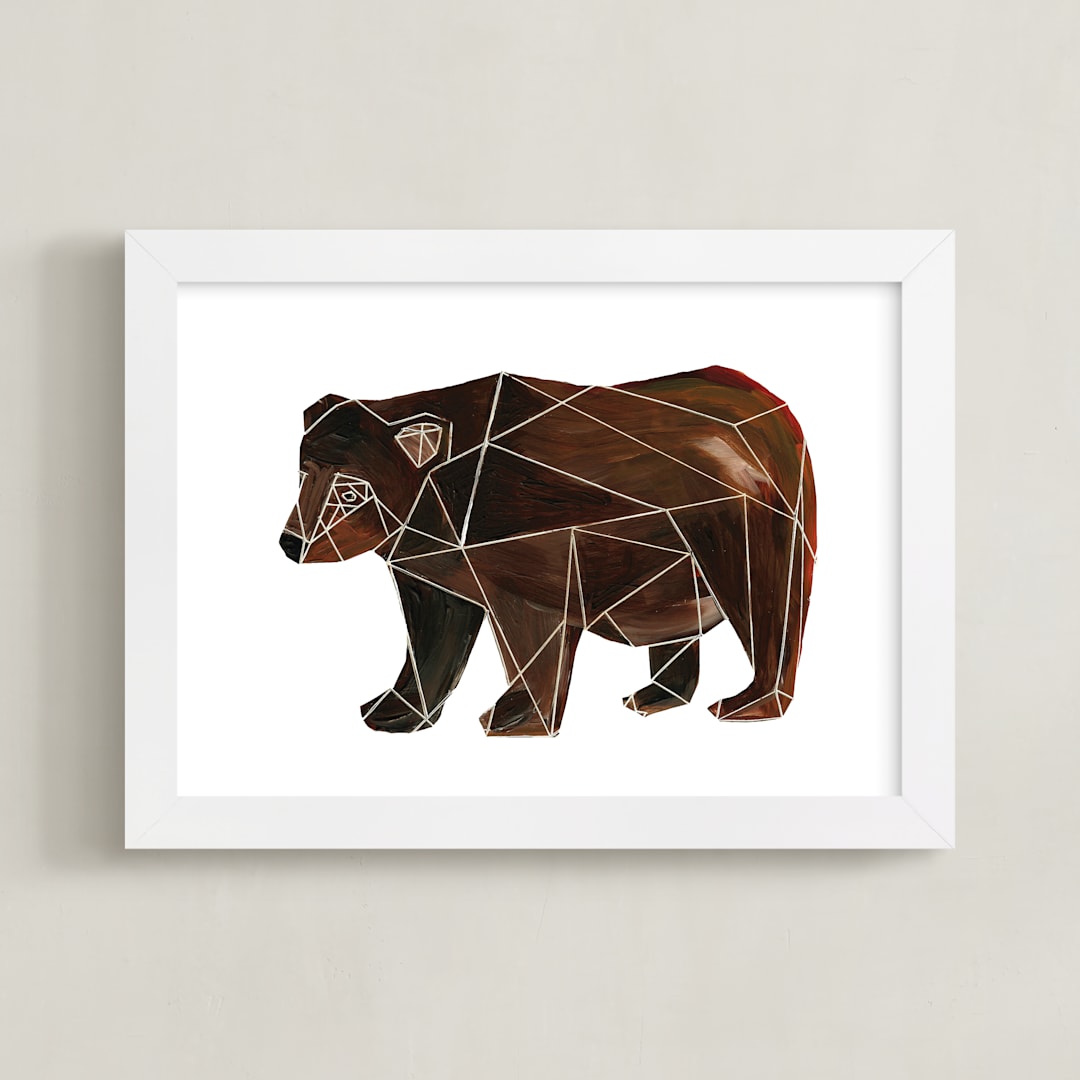 "Bear Body" - Art Print in Chestnut by Sarah Fitzgerald - Framed