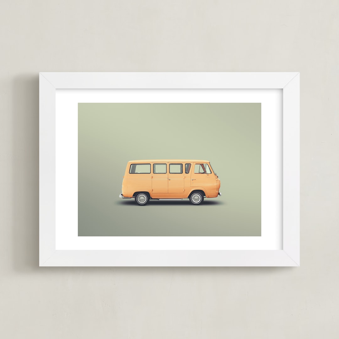 "Falconer" - Art Print in Olive by Andrew McClintock - Framed