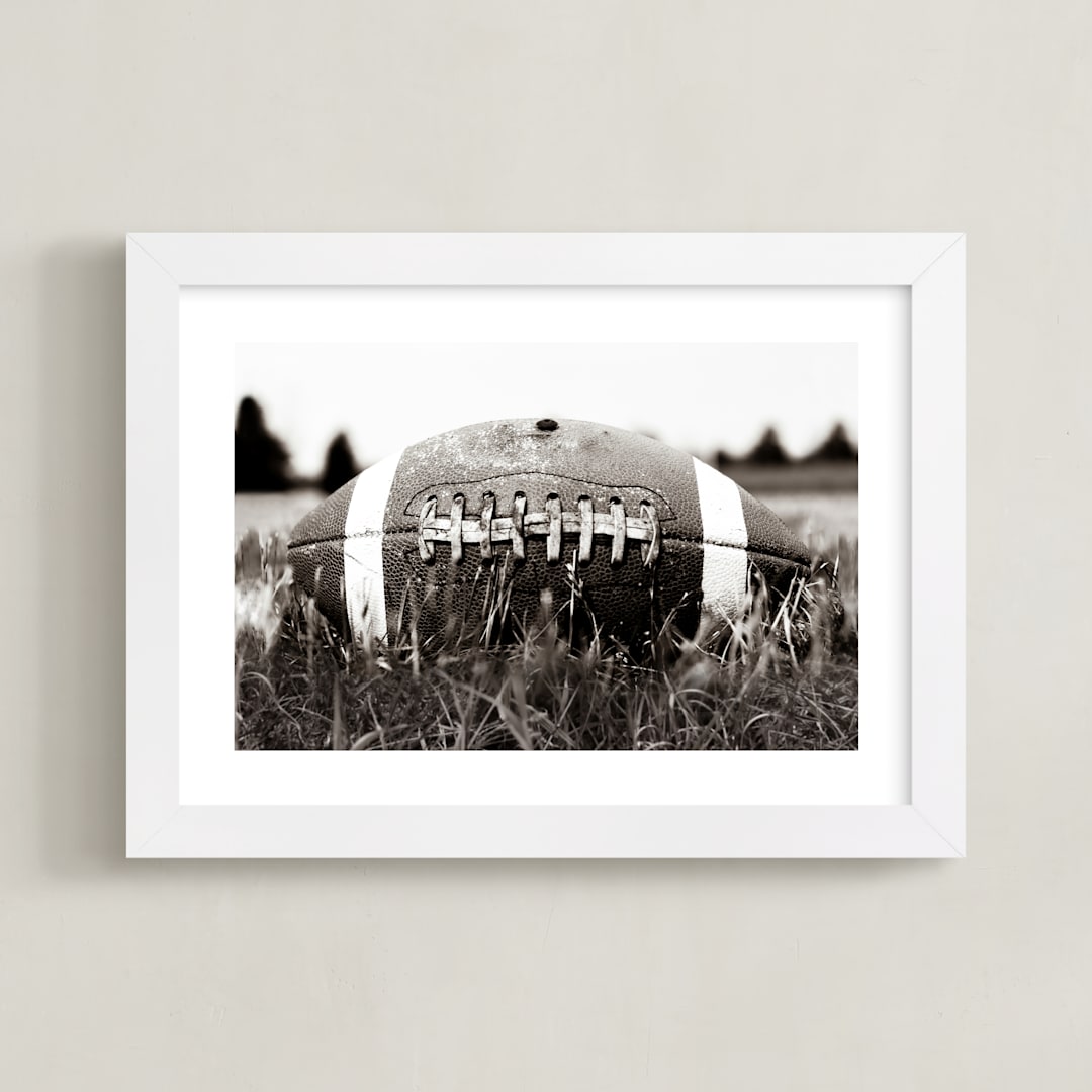 "The Grit of the Game" - Art Print in Leather by Janet Cruz - Framed