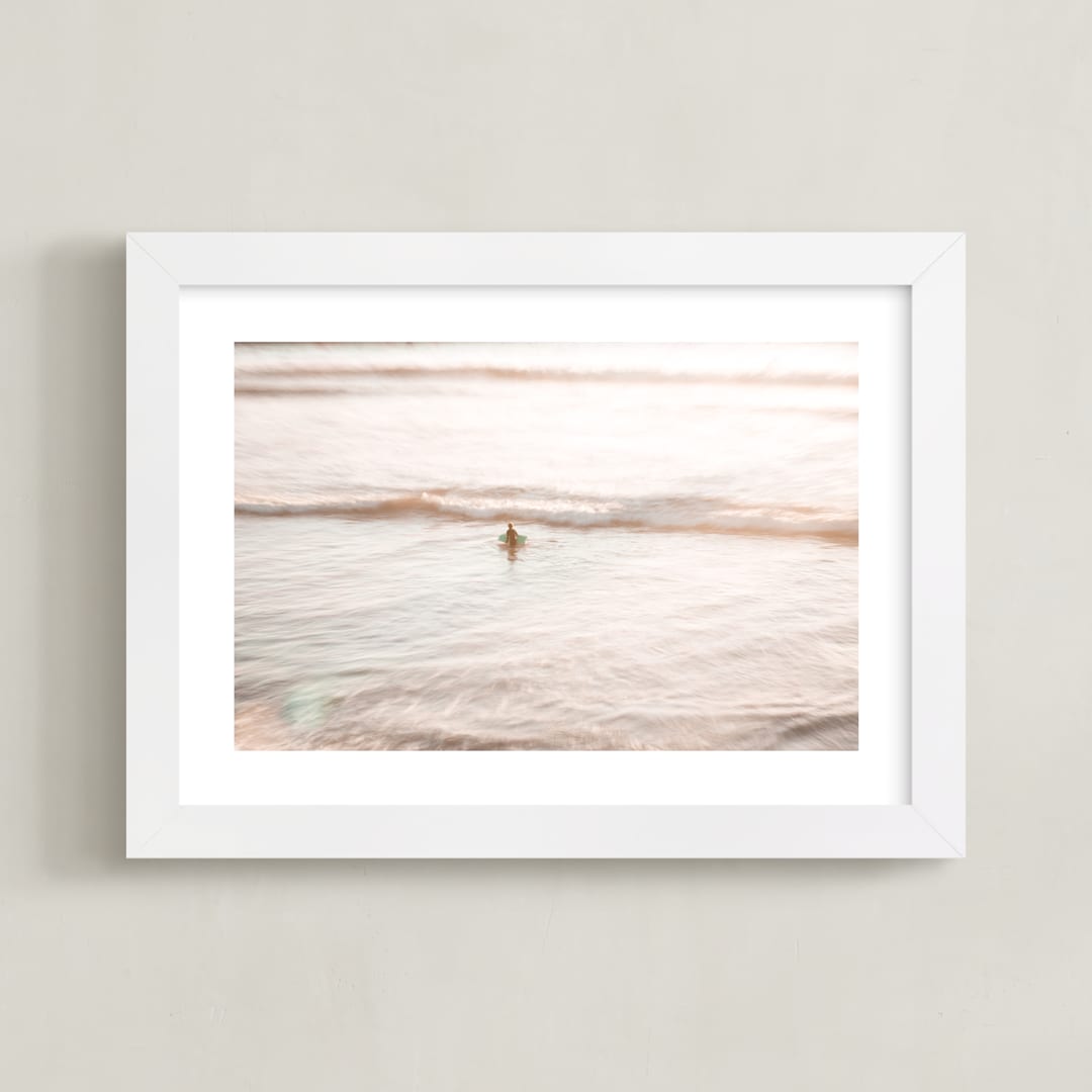 "Learning the Sea" - Art Print in Sunset Glow by Shannon Howard - Framed