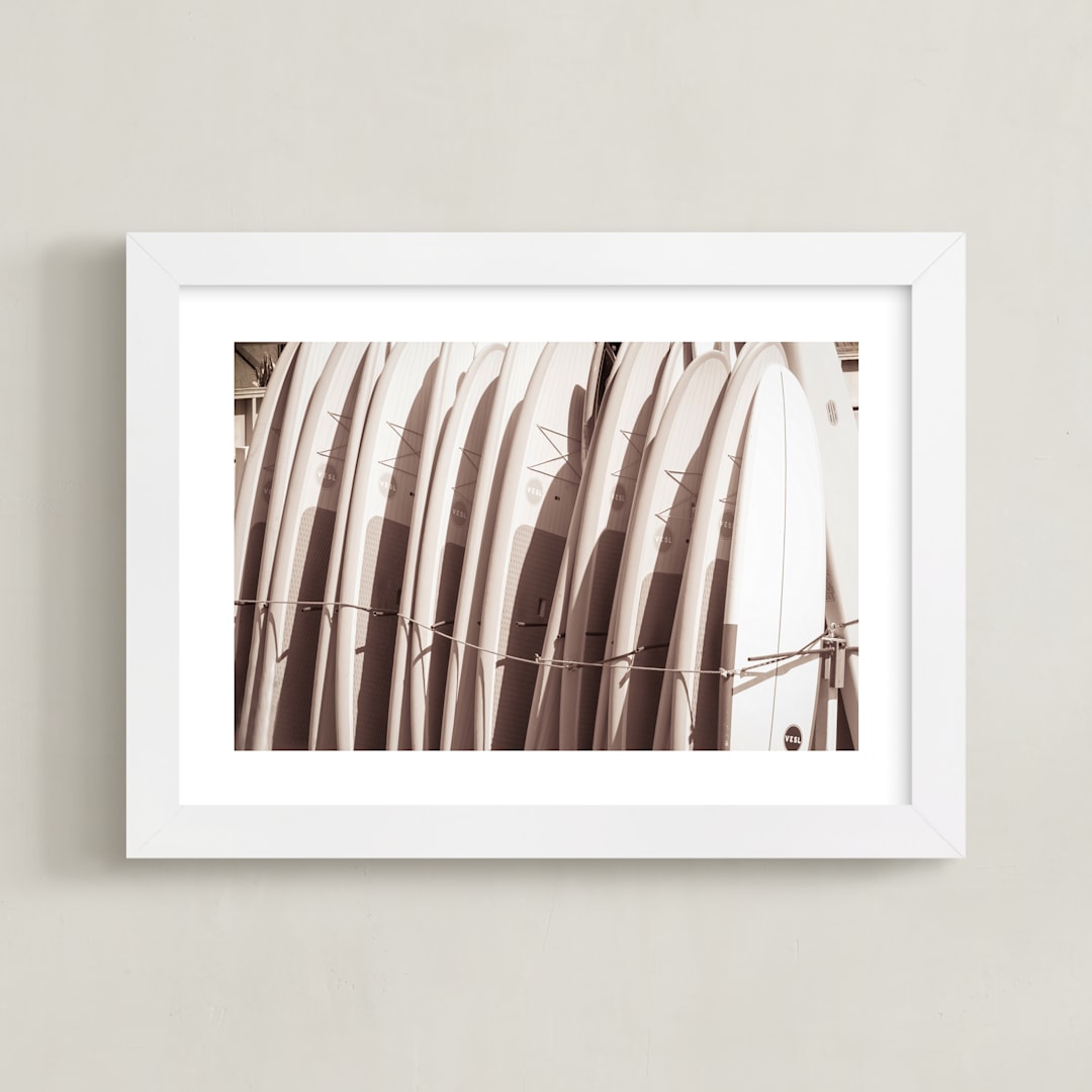 "What's SUP?" - Art Print in Sepia Blush by Shannon Howard - Framed
