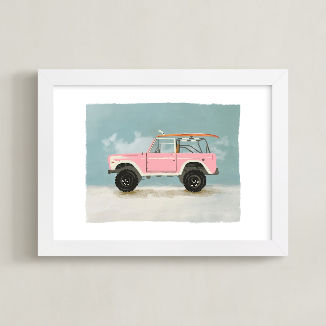 "Surf Pink" - Art Print in Coastal by Erin Kessler - Framed