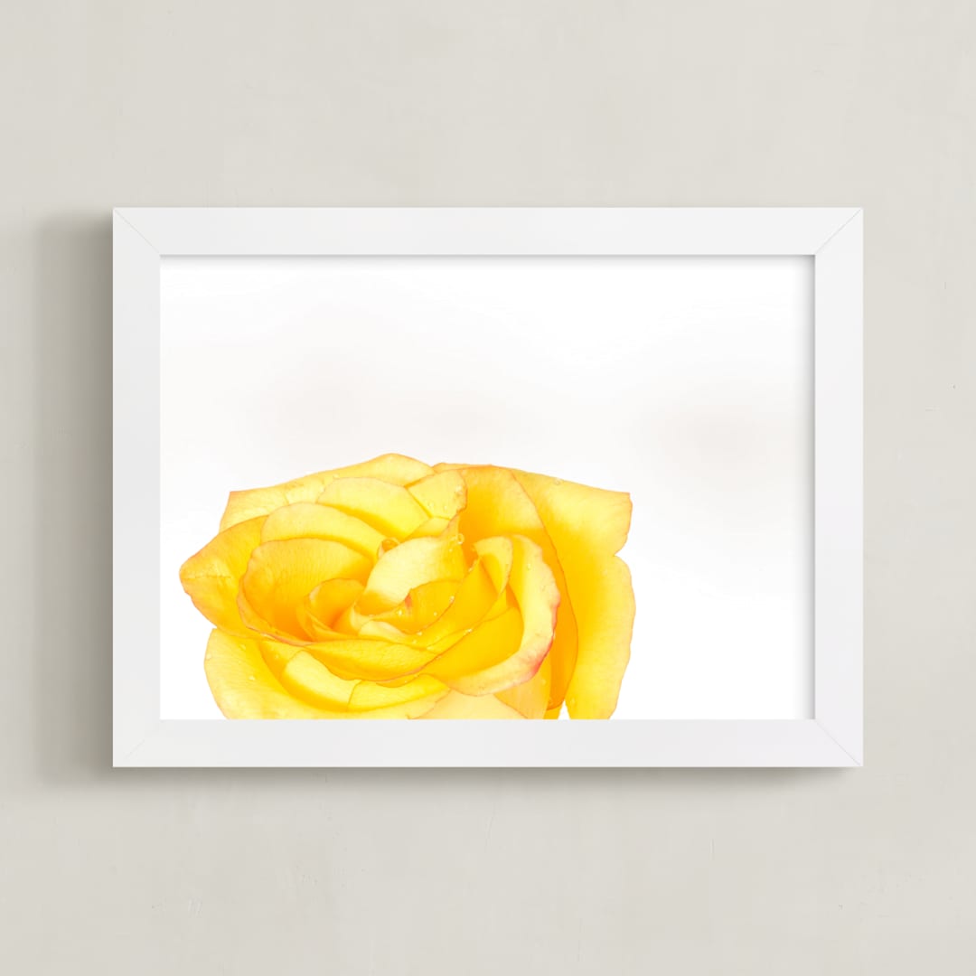 "Minimalist Beauty 3" - Art Print in Yellow Orange by Mary Ann Glynn-Tusa - Framed