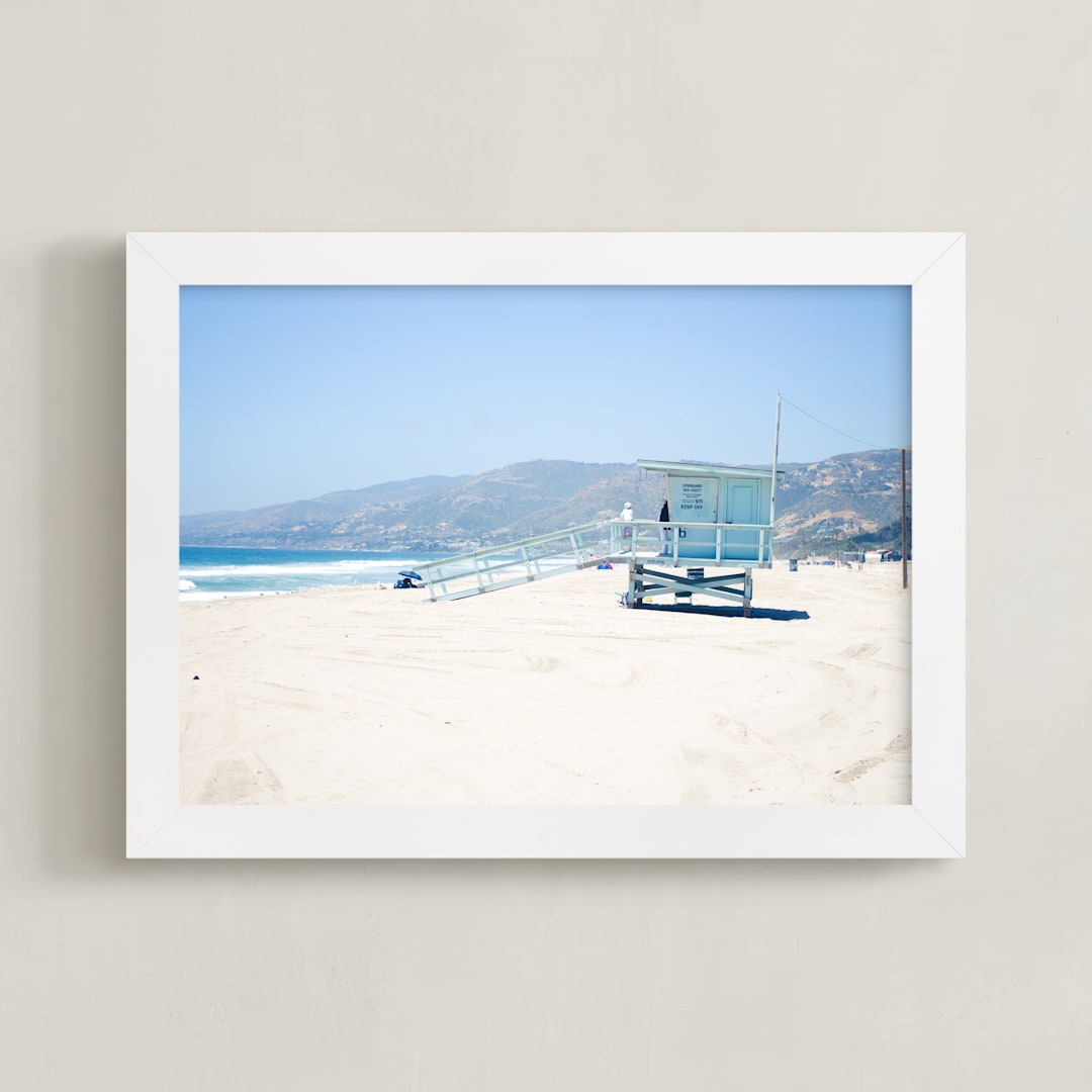 "Salty Air" - Art Print in Beach Blue by Saltwater Designs - Framed