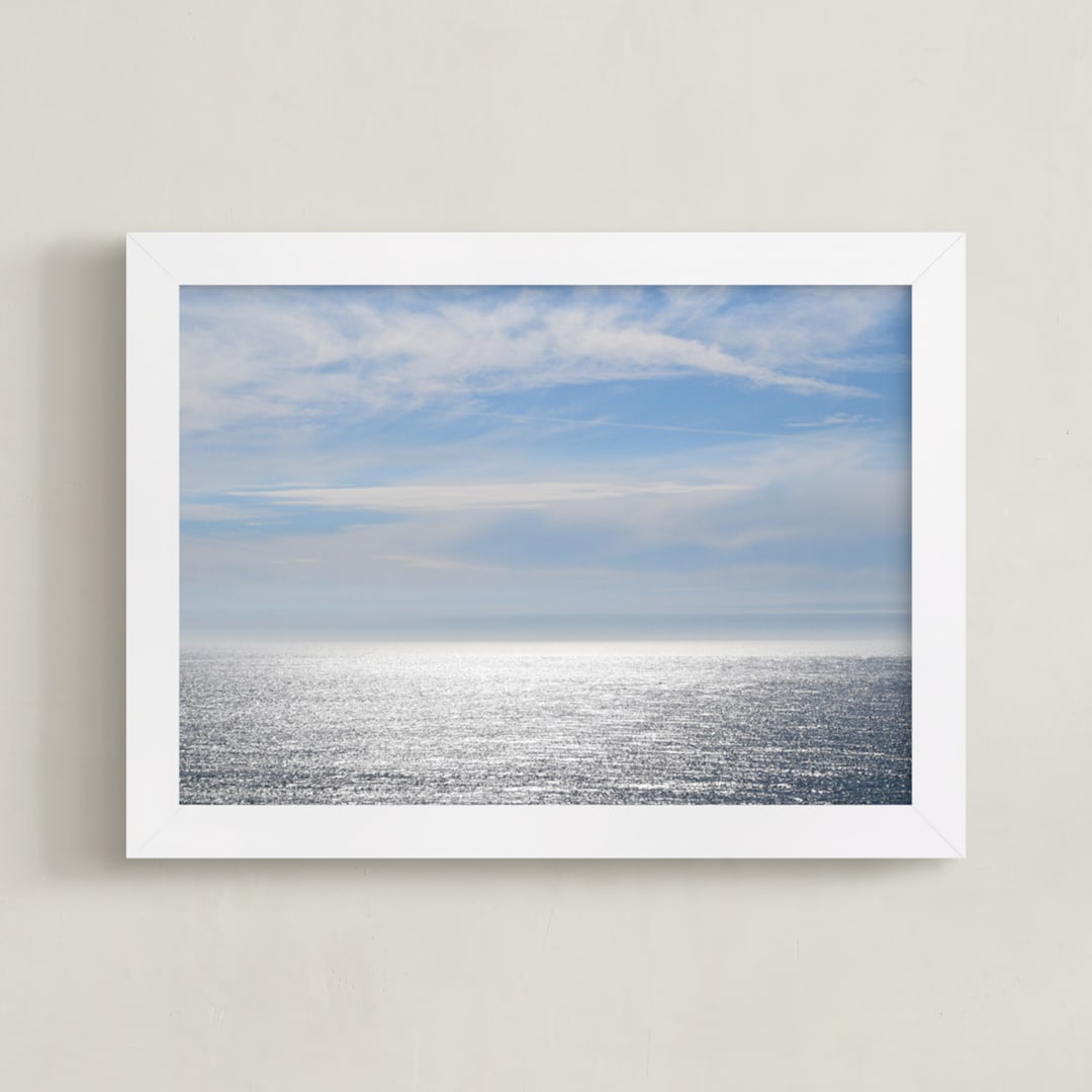 "Sea and Sky" - Art Print in Sky blue by NSMARK - Framed