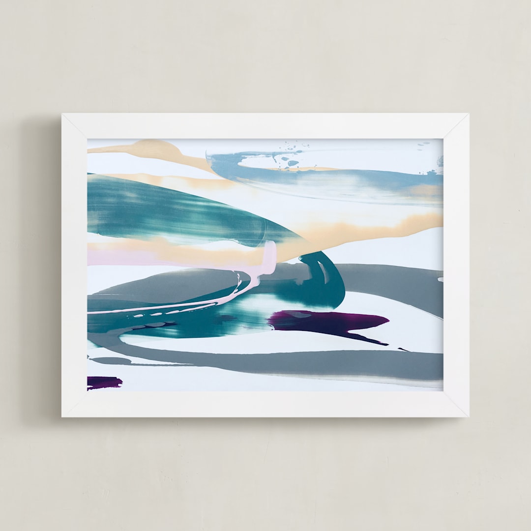 "Divine Antics" - Art Print in Green by Misty Hughes - Framed