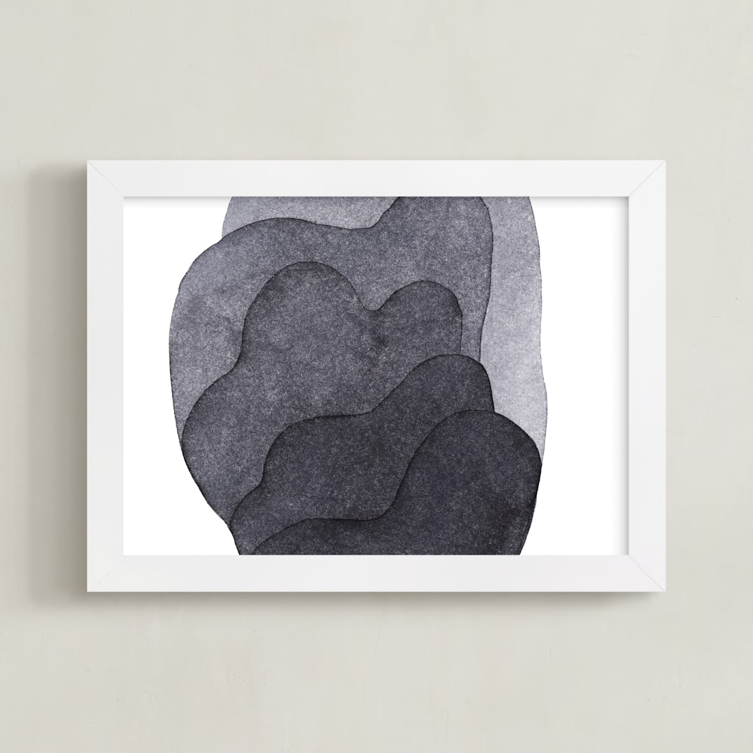 "Gray Composite" - Art Print in dove gray by Kelly Witmer - Framed