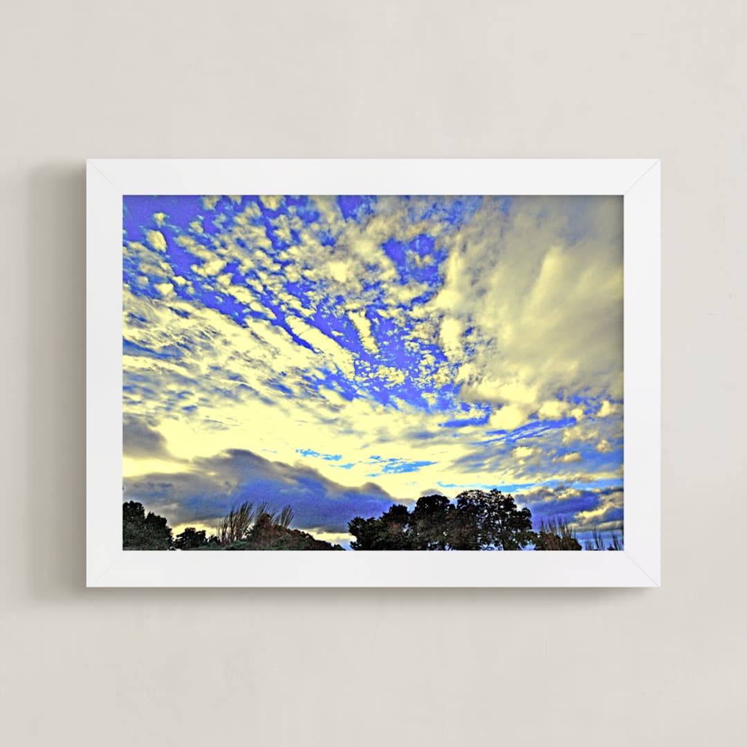 "Gilded Clouds" - Art Print in Gold by NSMARK - Framed