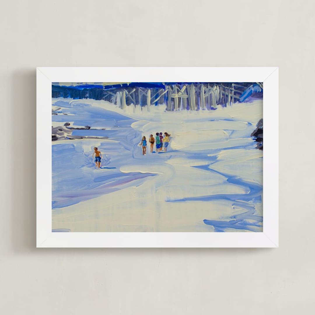 "American Idyll, Malibu " - Art Print in Buttery Yellow by Annie Seaton - Framed