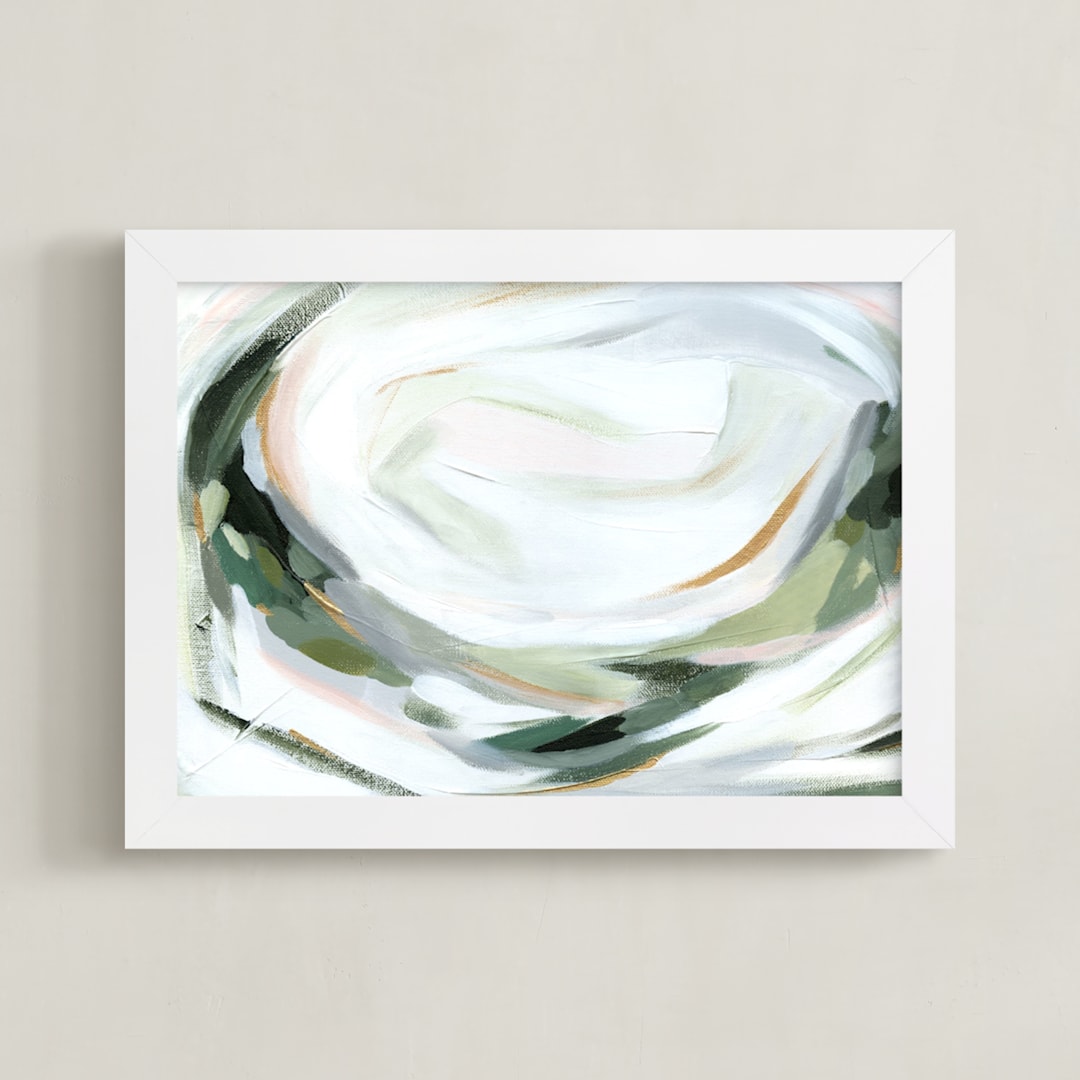 "Abstract Laurel" - Art Print in Evergreen by Melanie Severin - Framed