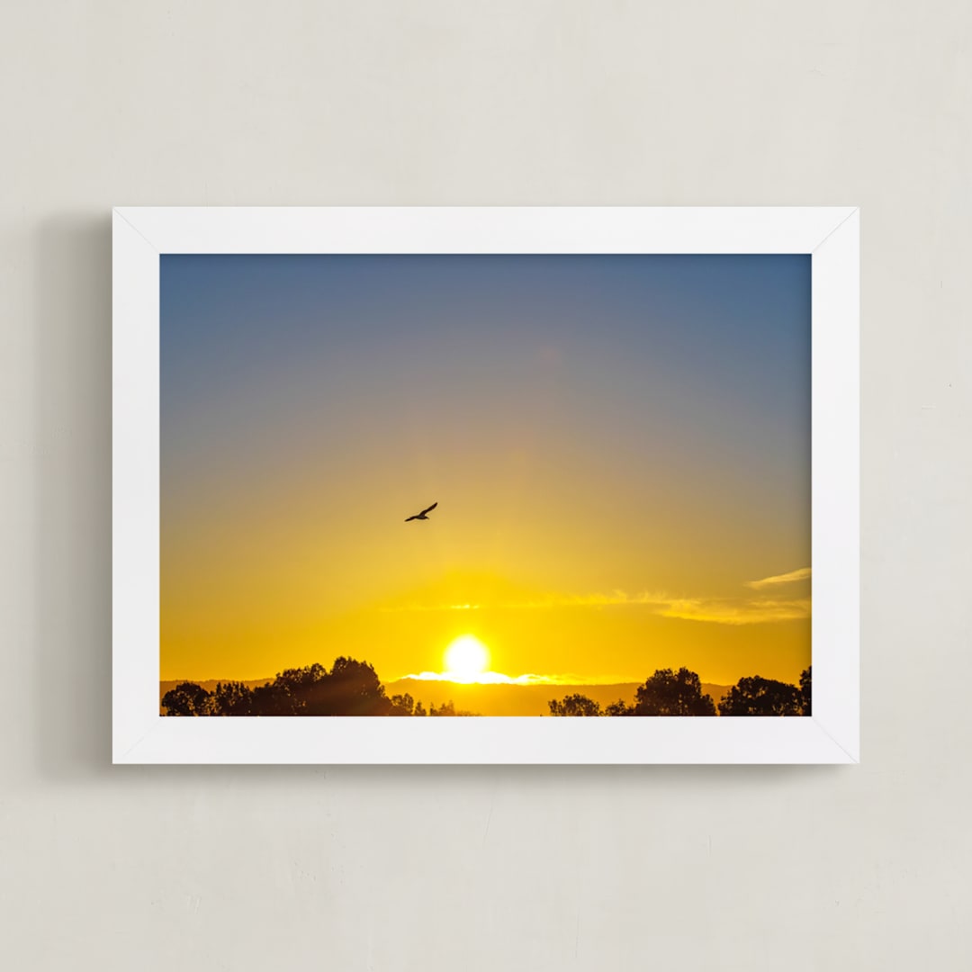 "In the rays of sun" - Art Print in Sunny yellow by NSMARK - Framed