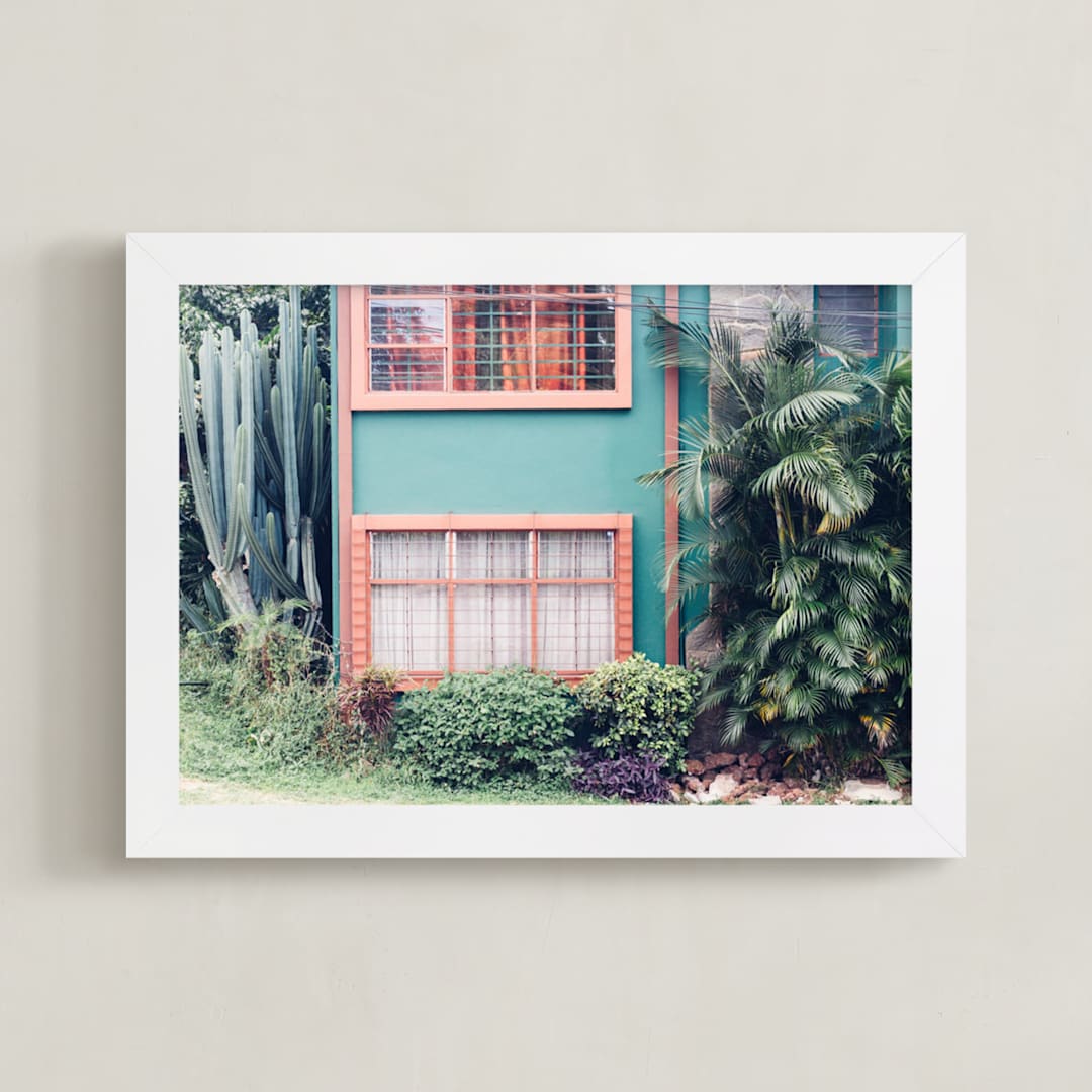 "La Casita" - Art Print in Tropical Green by Kaitlin Rebesco - Framed