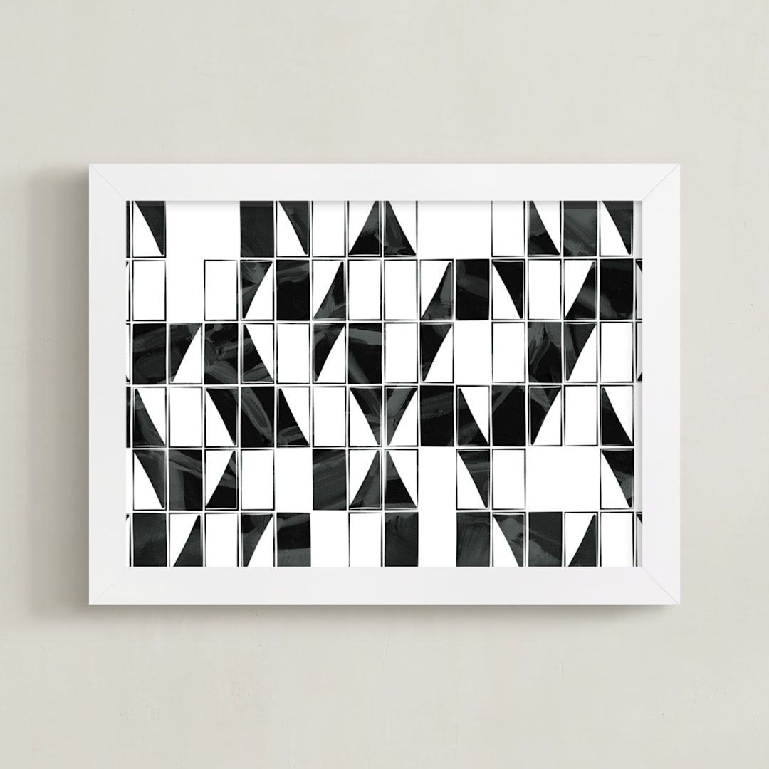 "They All Fall Down" - Art Print in Gray Tones by Linda Misiura - Framed