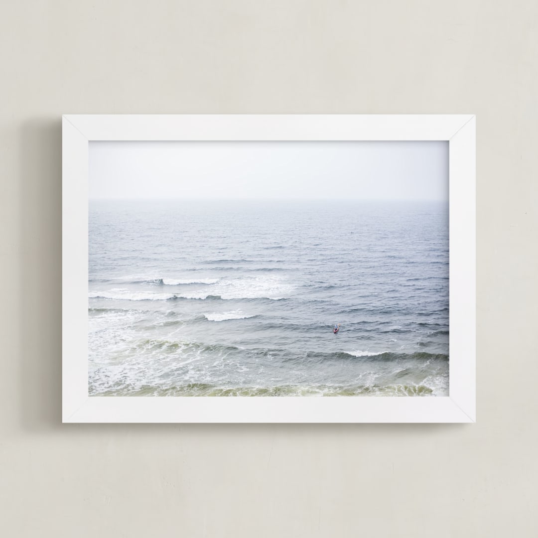 "Ocean Scene" - Art Print in Natural by Melinda Denison - Framed