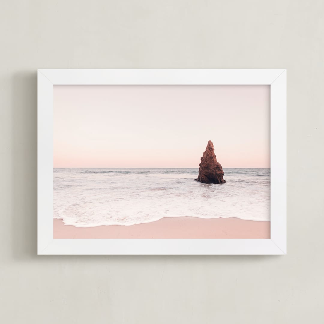 "Malibu View No.1" - Art Print in coastal blush by Kamala Nahas - Framed