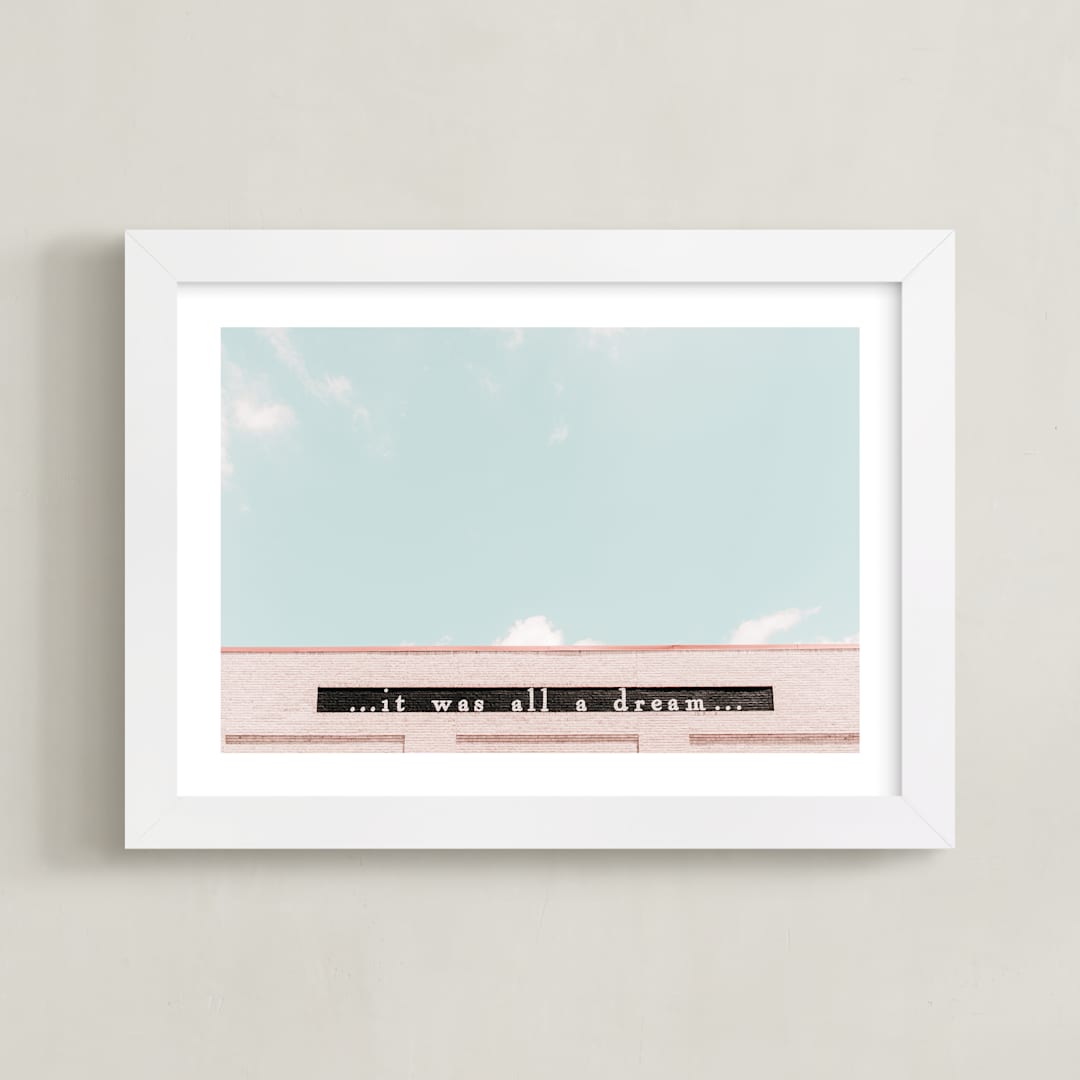 "It Was All A Dream" - Art Print in Sky Blue by Heather Loriece - Framed