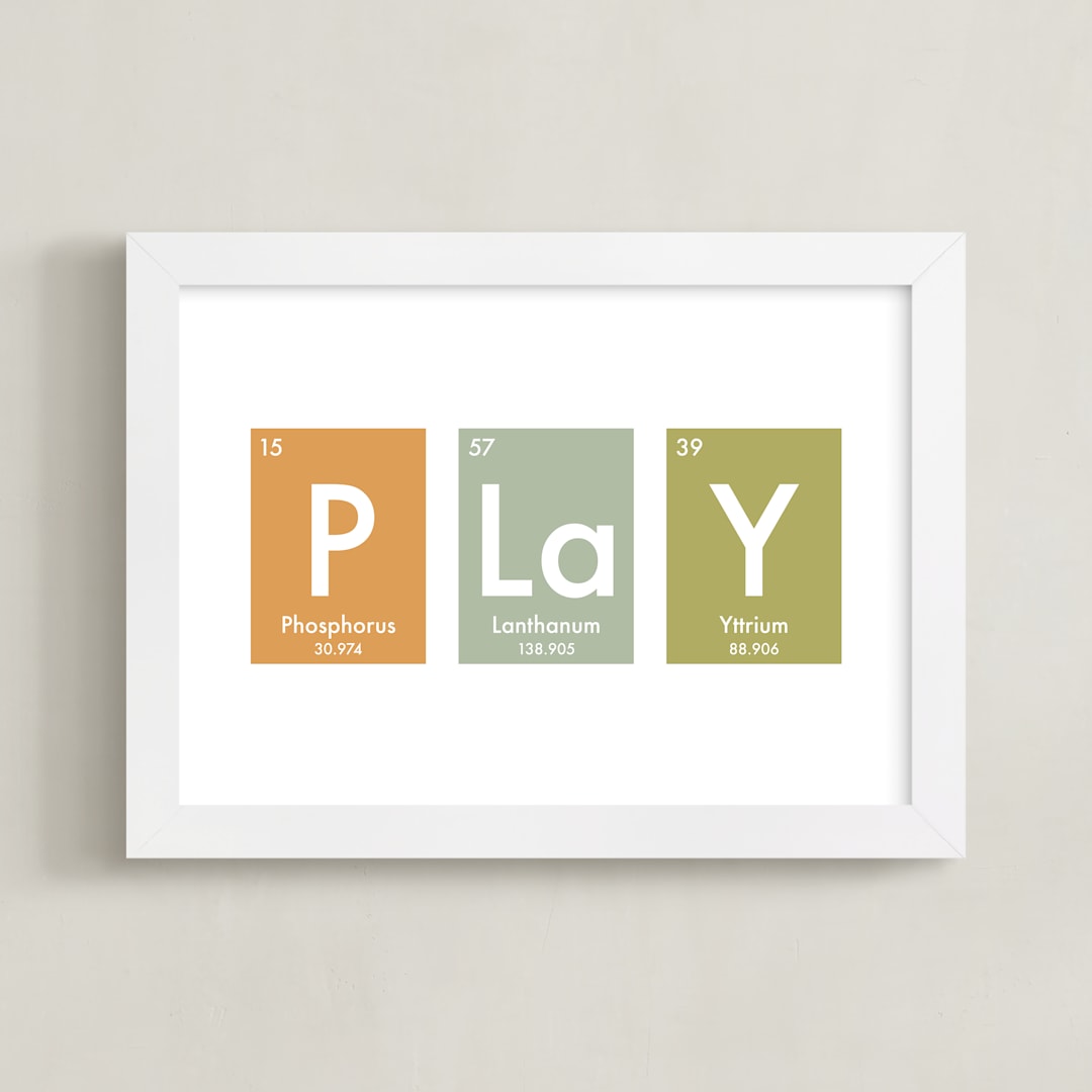 "Elemental Play" - Art Print in Vintage by Jennifer Morehead - Framed