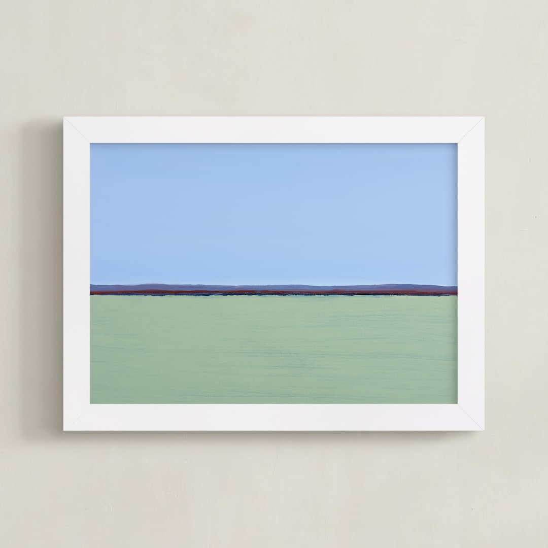 "Linear1" - Art Print in sky blue by Camille Pietrow - Framed