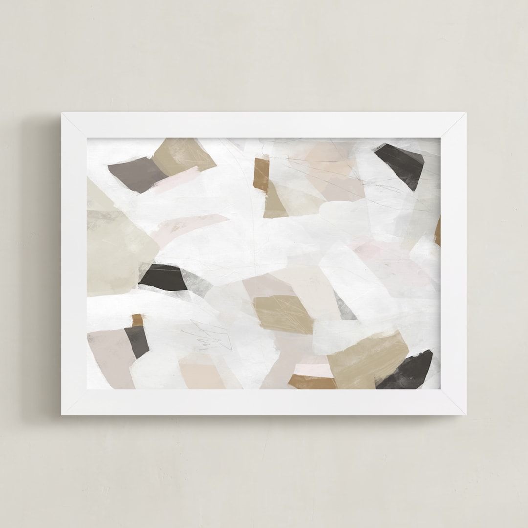 "Sierra Abstraction 1" - Art Print in Nude by Melanie Severin - Framed