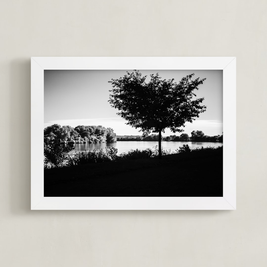 "Riverradiate Two B/W" - Art Print in Black by Jeff Preuss - Framed