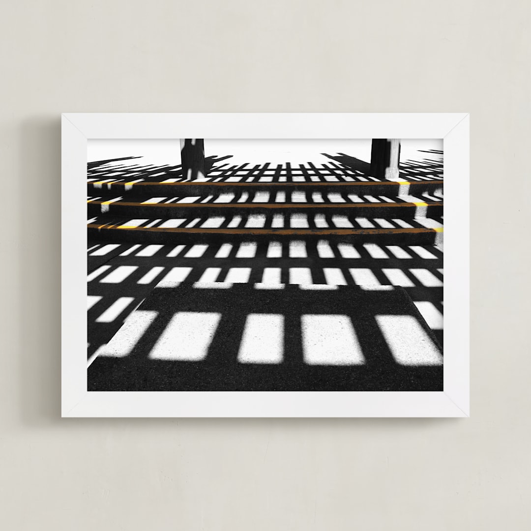 "Golden Hour Symmetry" - Art Print in Golden Yellow by Elky Ink - Framed