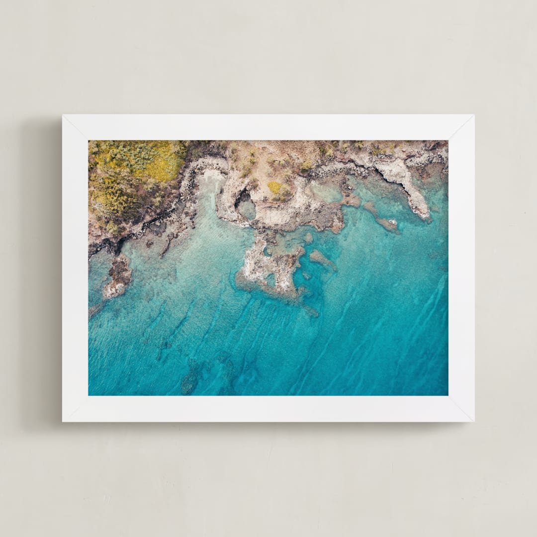 "Wrinkles In Time" - Art Print in Teal by Christian Florin - Framed
