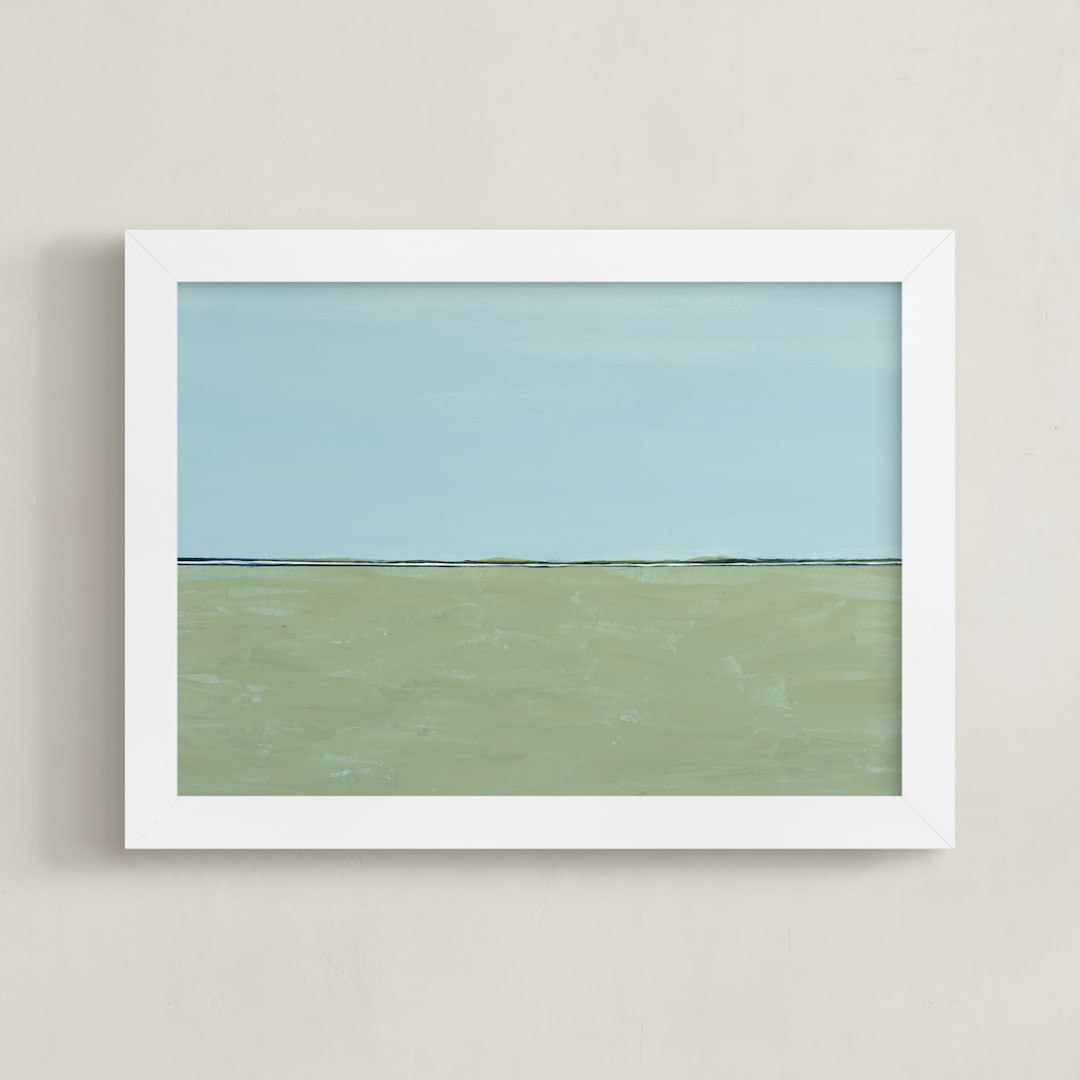 "Linear2" - Art Print in sky blue by Camille Pietrow - Framed
