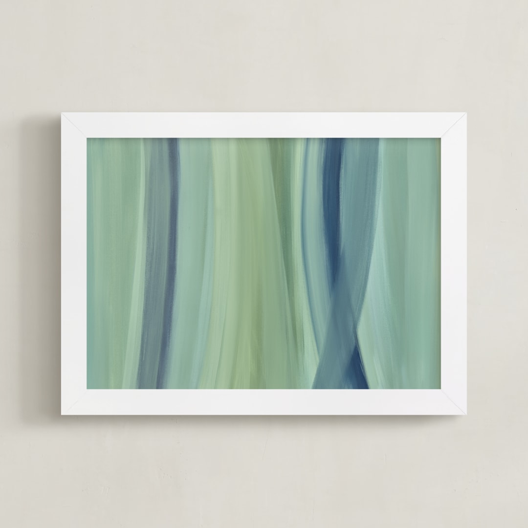 "Exuma Blues" - Art Print in Exuma Blue by Camille Pietrow - Framed