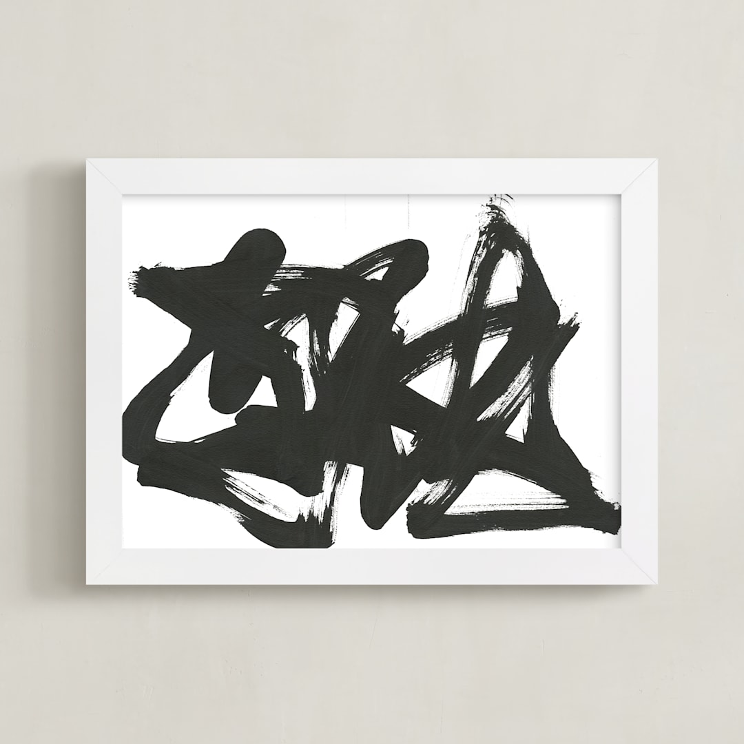 "Invocation" - Art Print in Charcoal by Stephanie Nowotarski - Framed