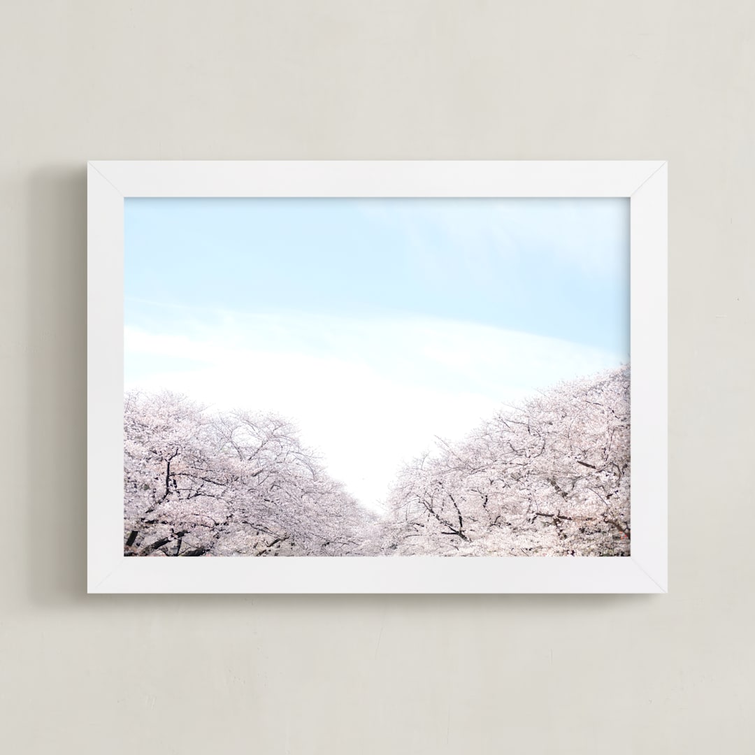 "Hanami" - Art Print in Cherry Blossom by Krissy Bengtson - Framed
