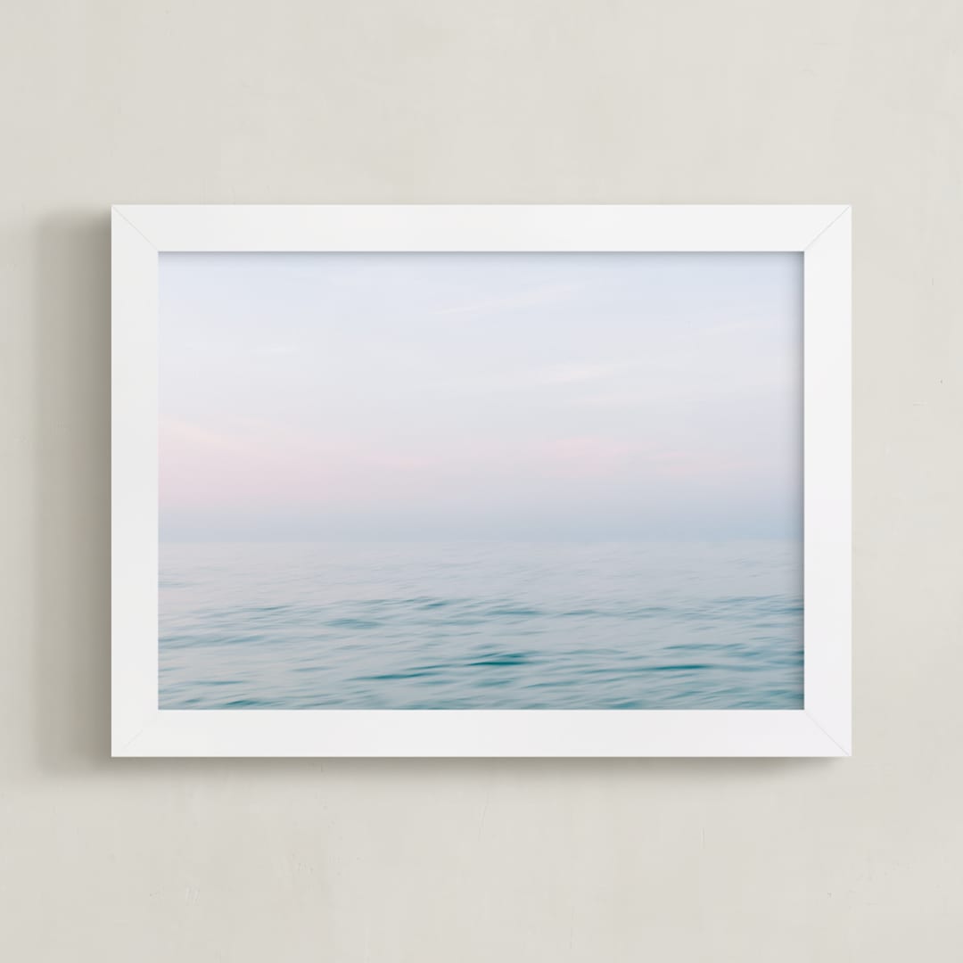 "Atlantic Mist" - Art Print in Sea Blue by Lindsay Ferraris Photography - Framed
