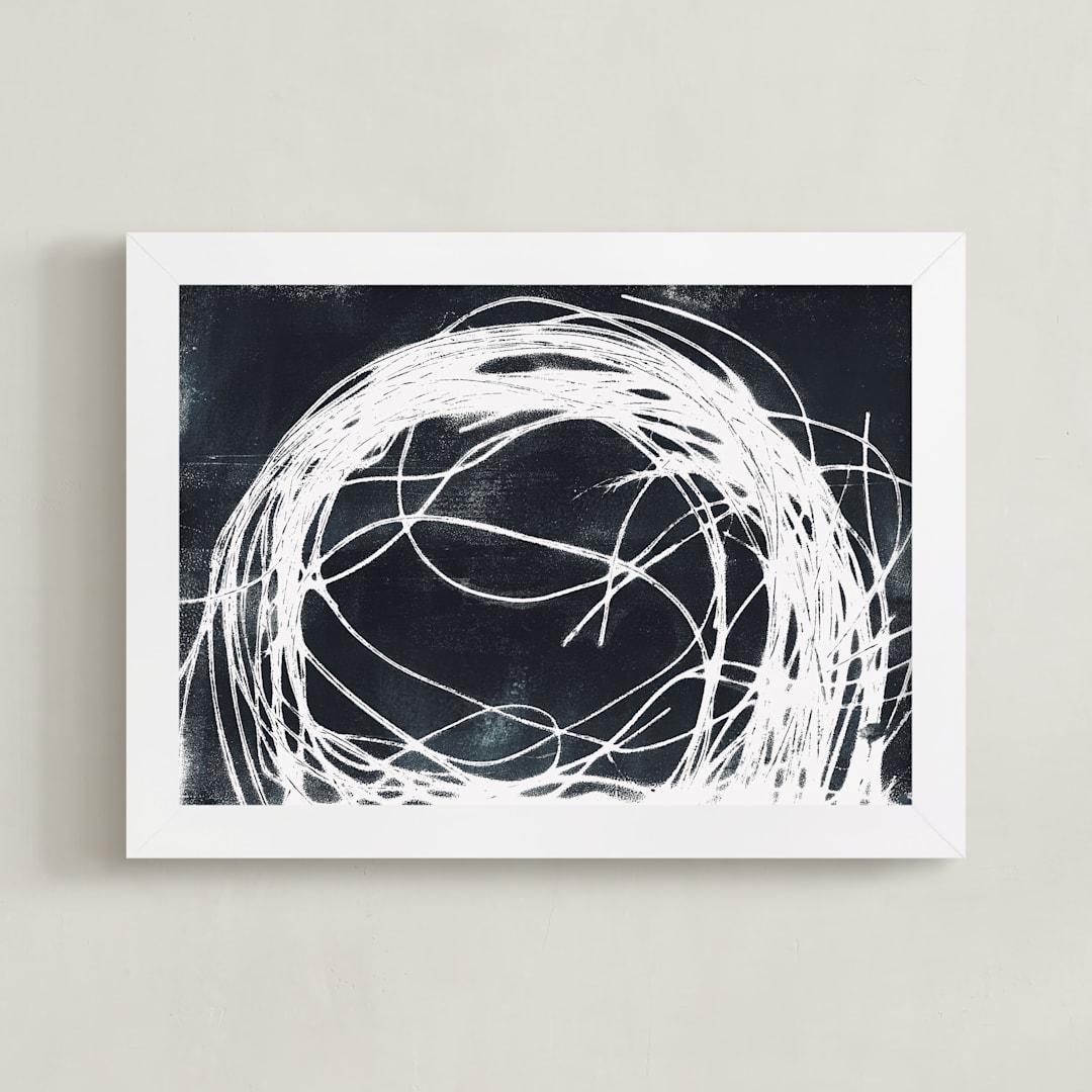 "Curve Into" - Art Print in Warm black by Erin McCluskey Wheeler - Framed