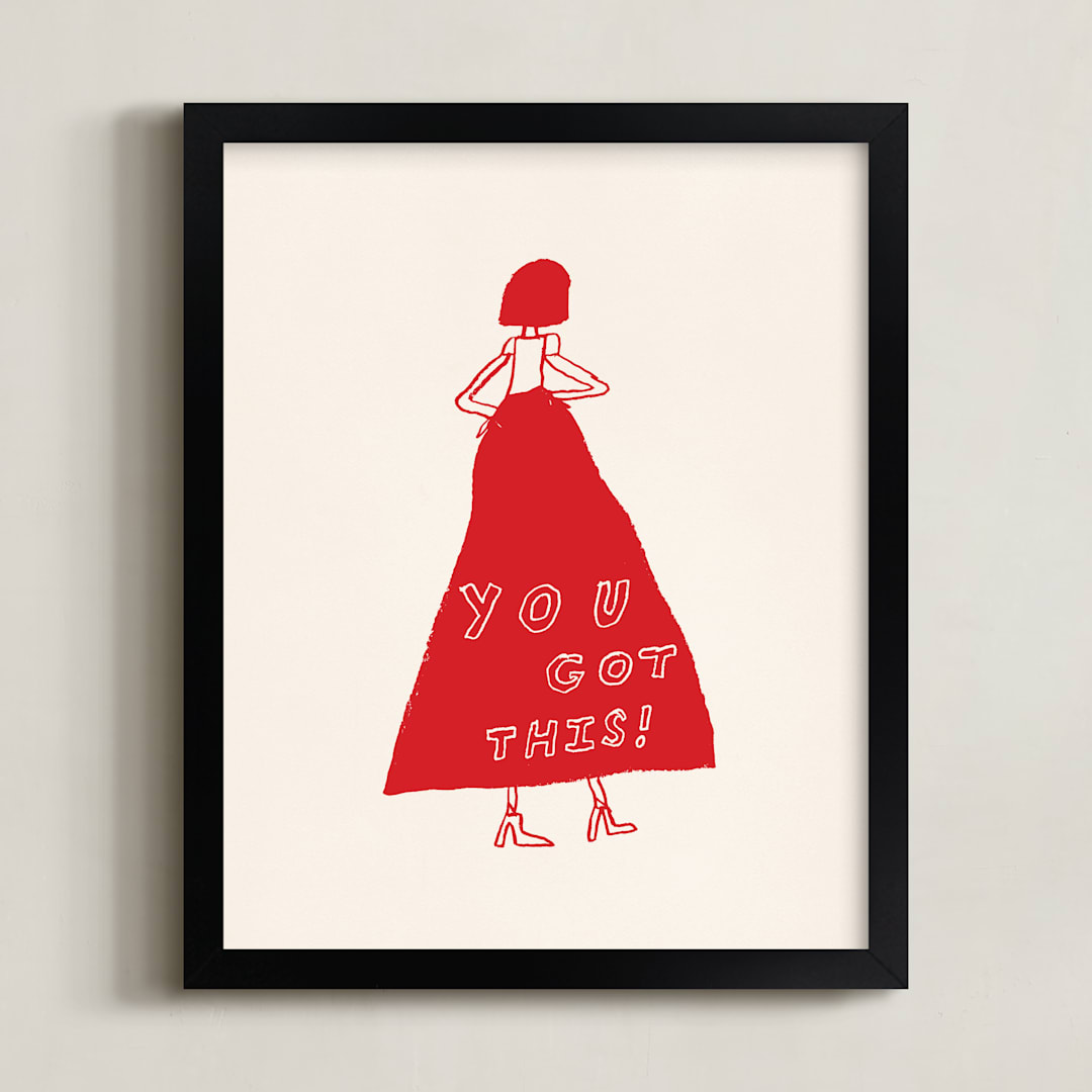 "You Got This" - Art Print in Power Red by Elliot Stokes - Framed