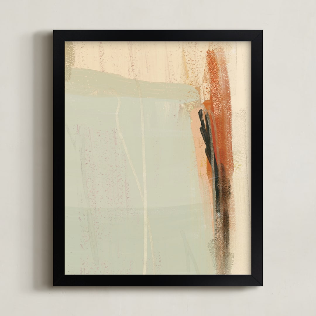 "Still Becoming II" - Art Print in Aqua by Iveta Angelova - Framed